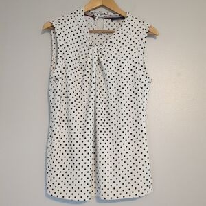 Tommy Hilfiger Tank Blouse Women's SZ Large Polka Dot Sleeveless Retro Betty